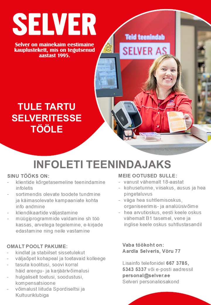 Selver Infoteenindaja Tartu Selverites