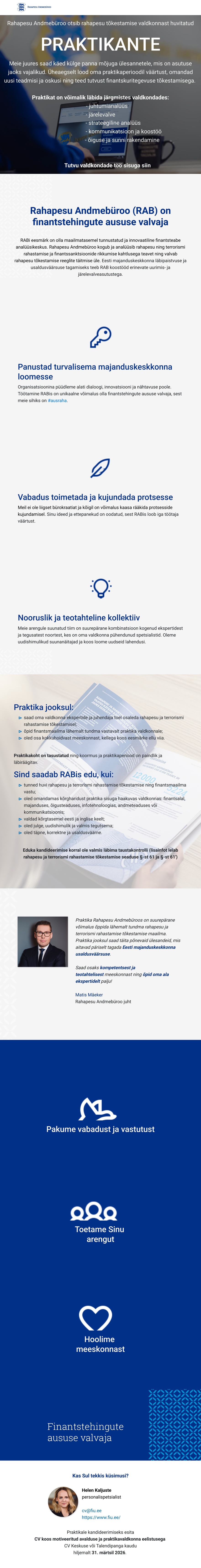 Rahapesu Andmebüroo Praktika
