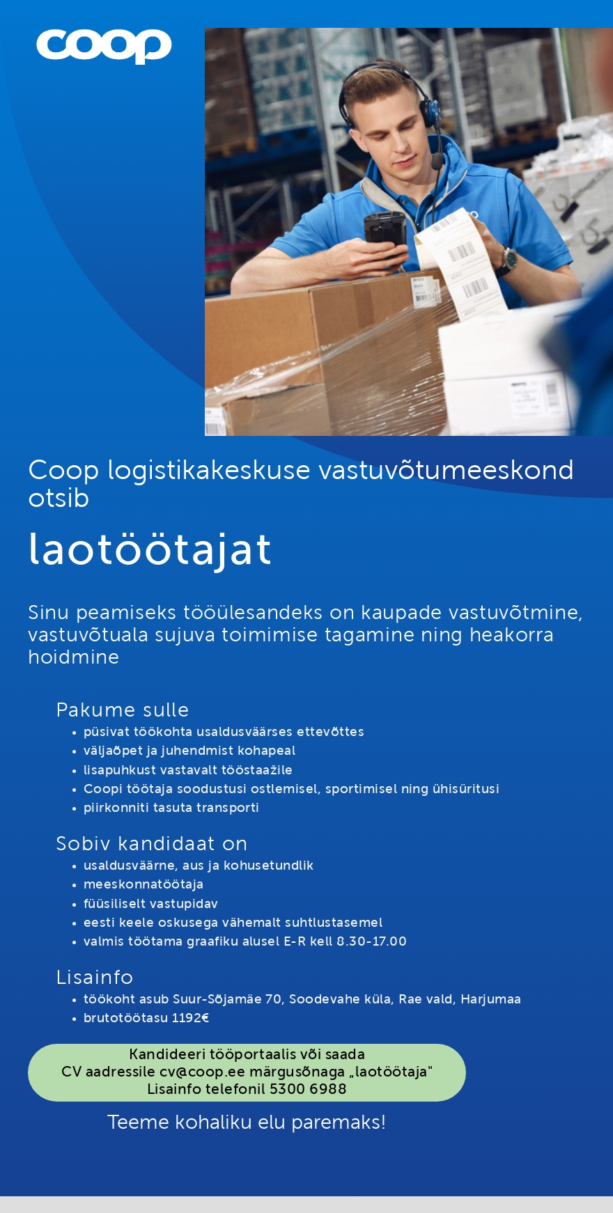 Coop Eesti Keskühistu Laotöötaja