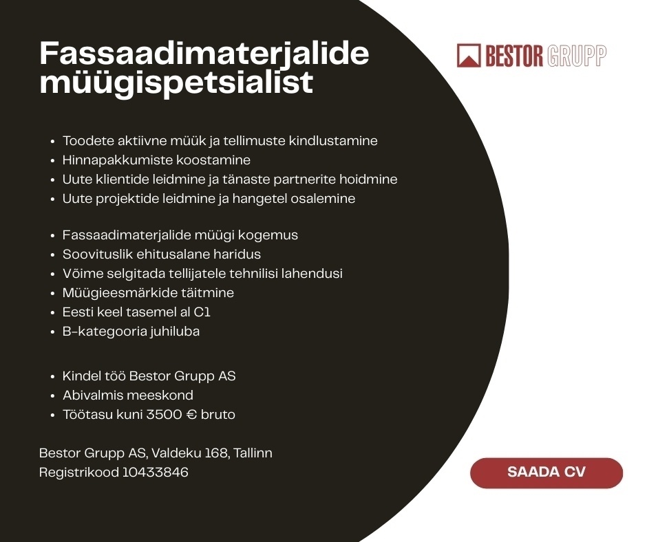 AS Bestor Grupp Fassaadimaterjalide Müügispetsialist