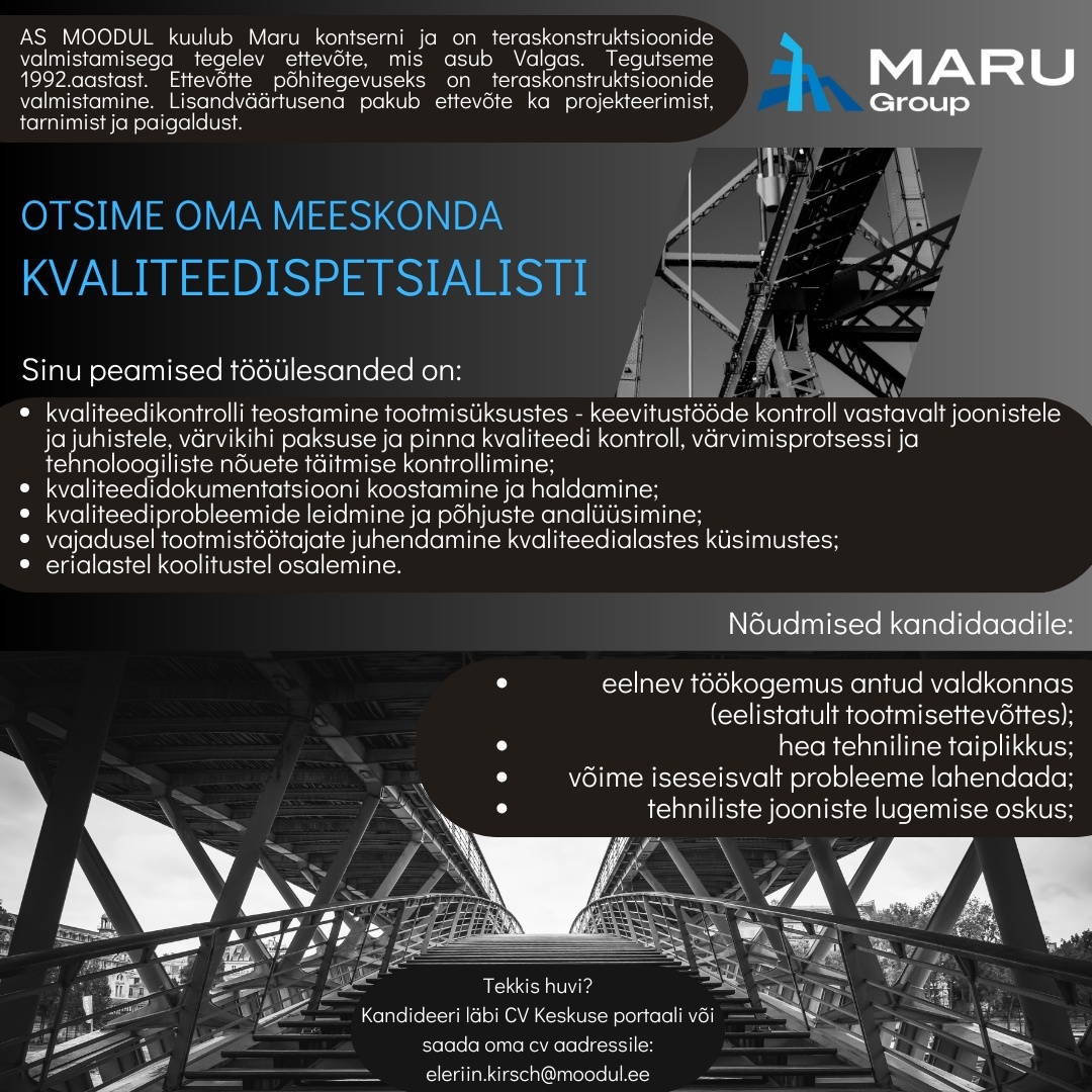 MOODUL AS Kvaliteedispetsialist