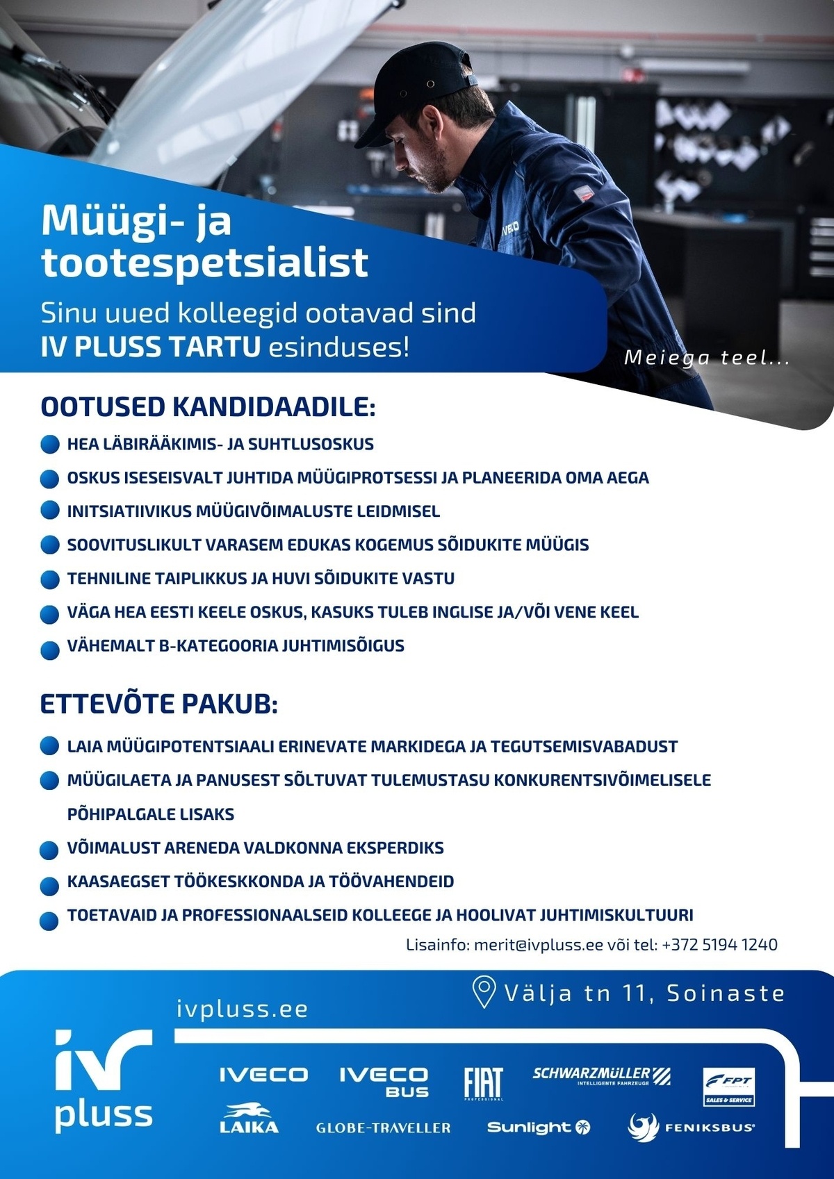 Iv Pluss AS Müügi- ja tootespetsialist