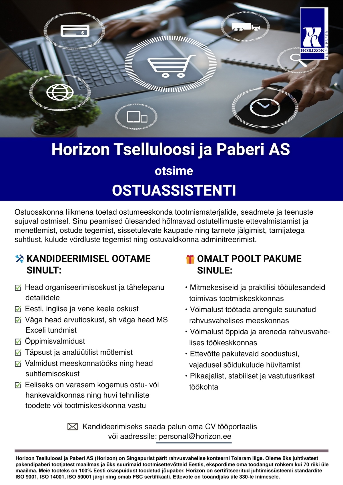 Horizon Tselluloosi ja Paberi AS OSTUASSISTENT