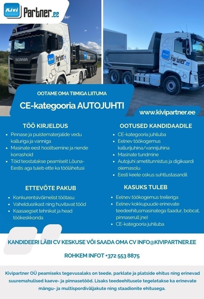 KIVIPARTNER OÜ CE-KATEKOORIA AUTOJUHT