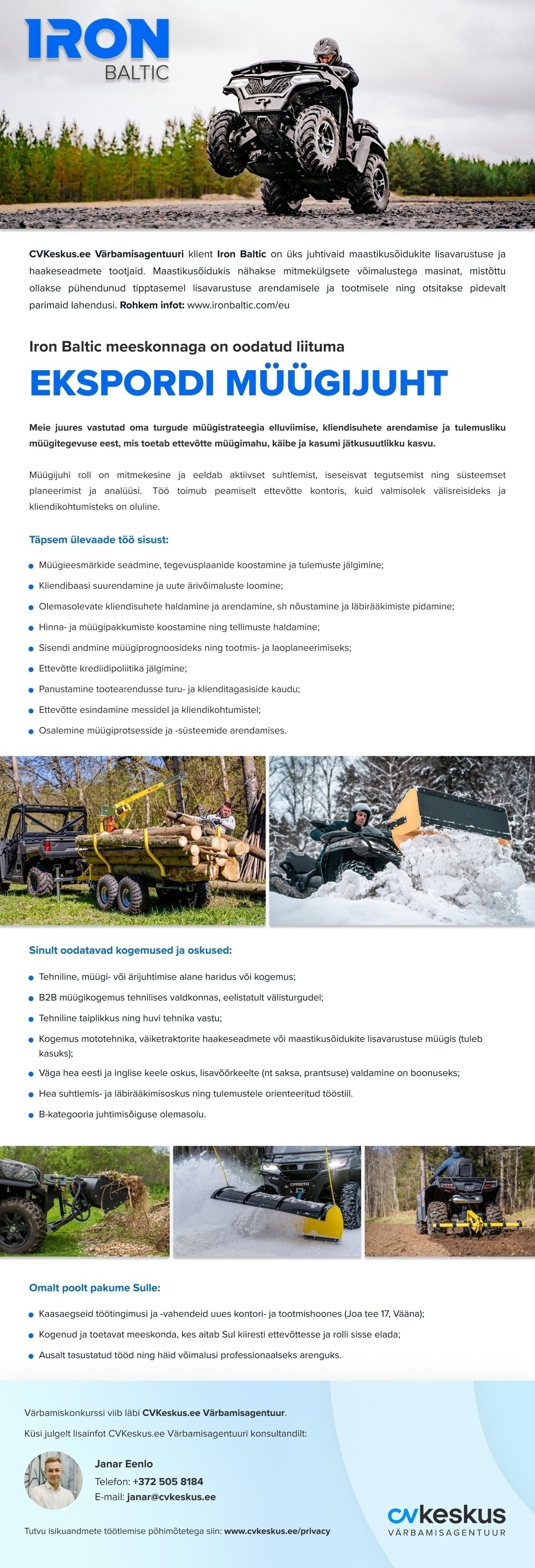 Iron Baltic OÜ EKSPORDI MÜÜGIJUHT