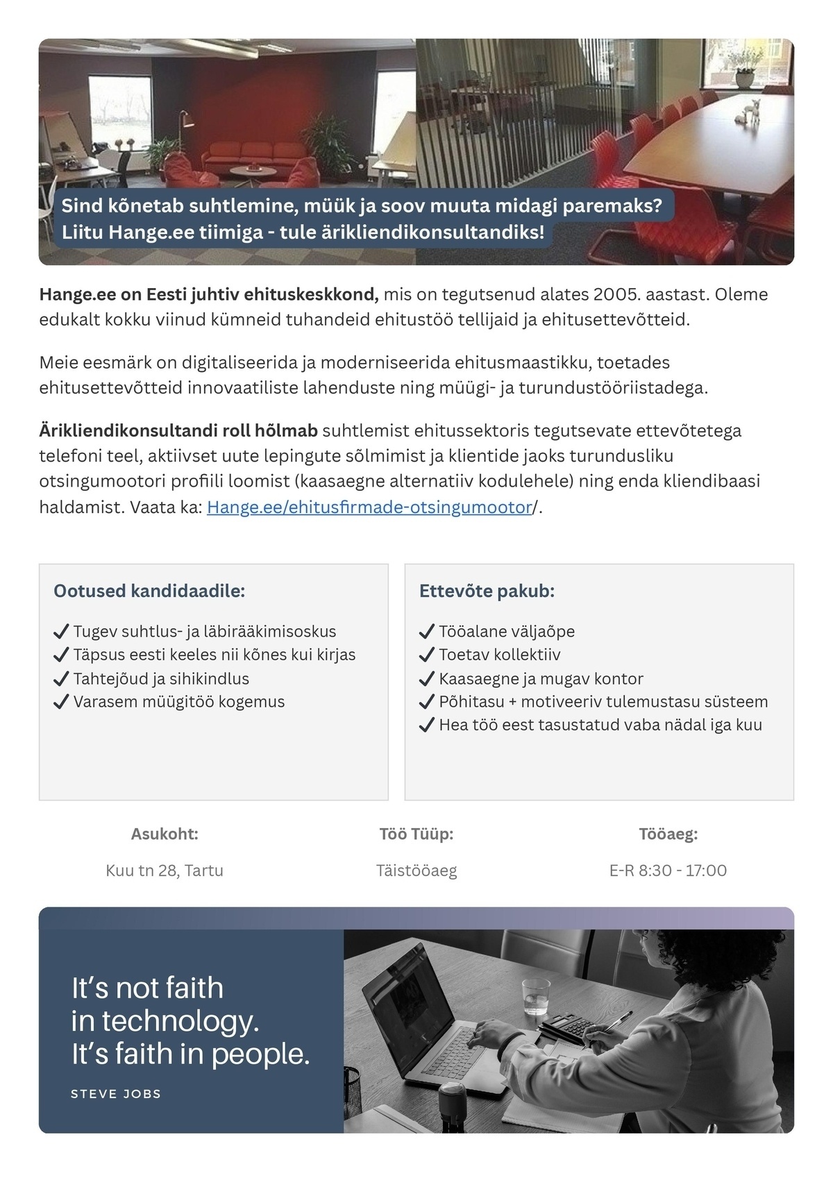 Hange.ee teenused OÜ ÄRIKLIENDIKONSULTANT