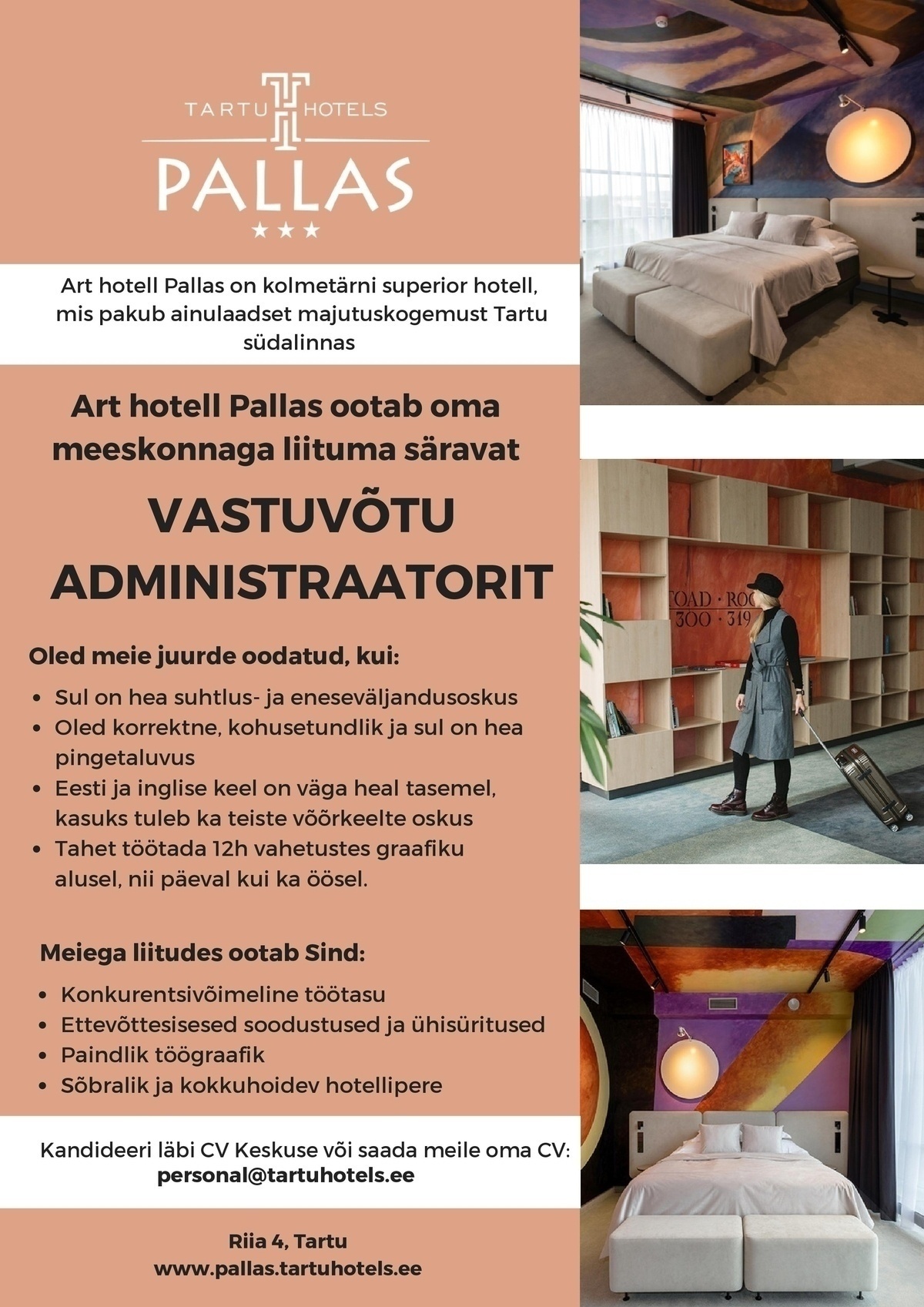 Hotell Pallas OÜ Vastuvõtuadministraator
