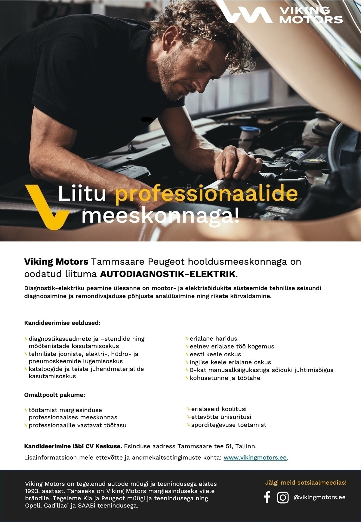 Viking Motors AS Autodiagnostik-elektrik Viking Motorsi Tammsaare esinduses