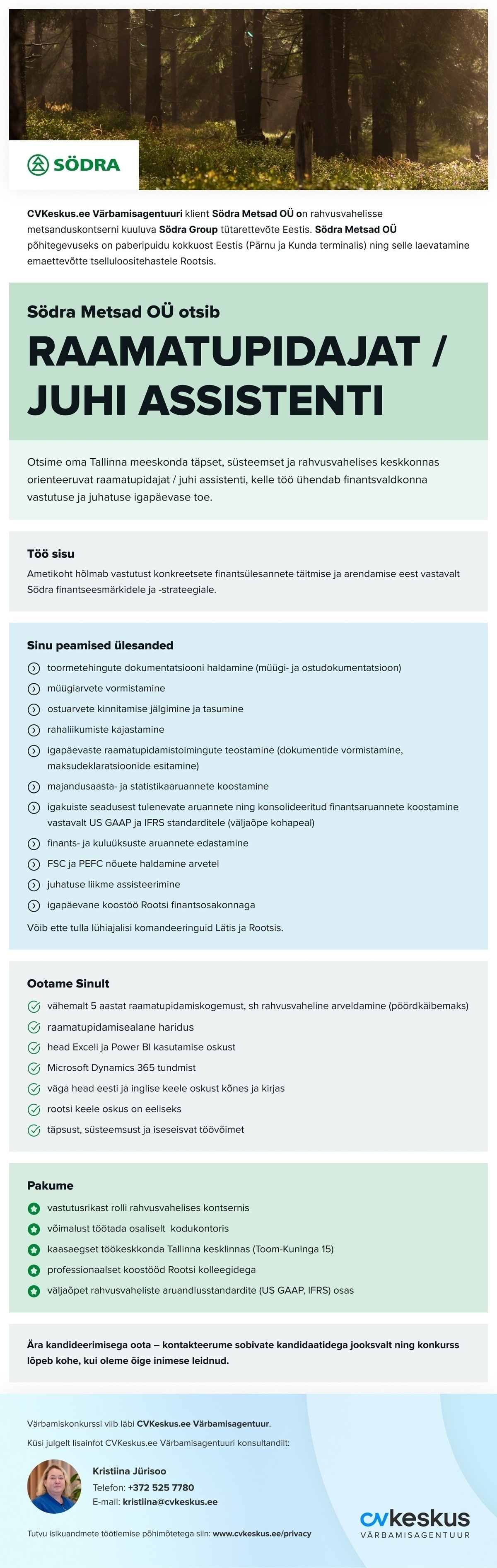SÖDRA Metsad OÜ RAAMATUPIDAJA