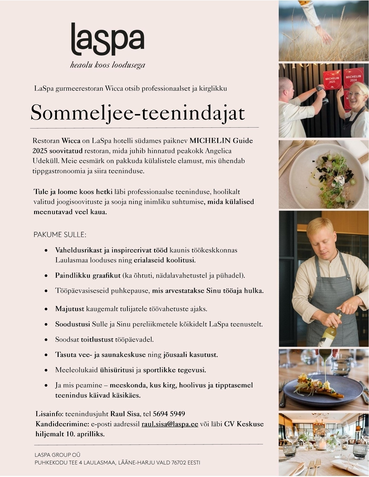 LaSpa Group OÜ Sommeljee-teenindaja