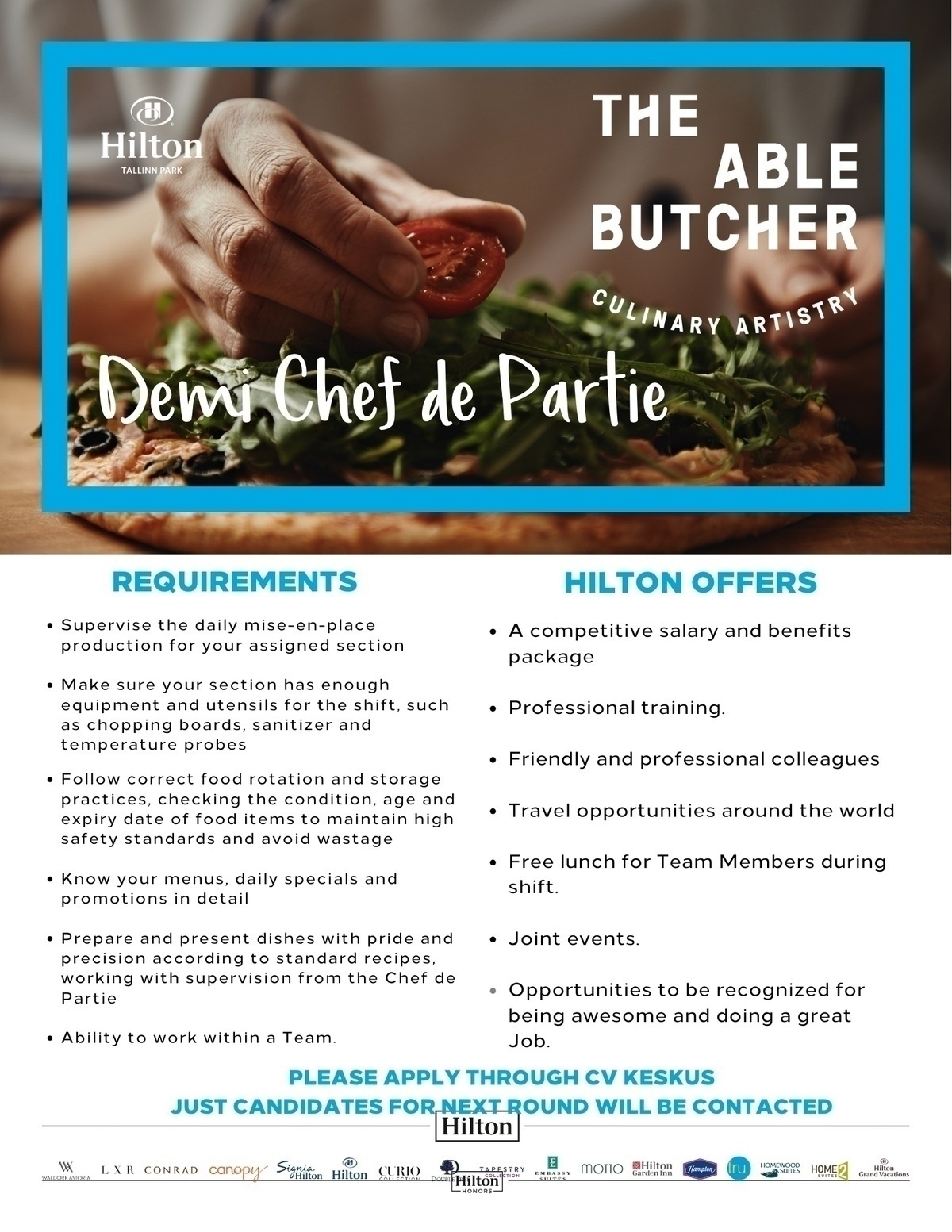 Hilton Tallinn Park Demi Chef de Partie