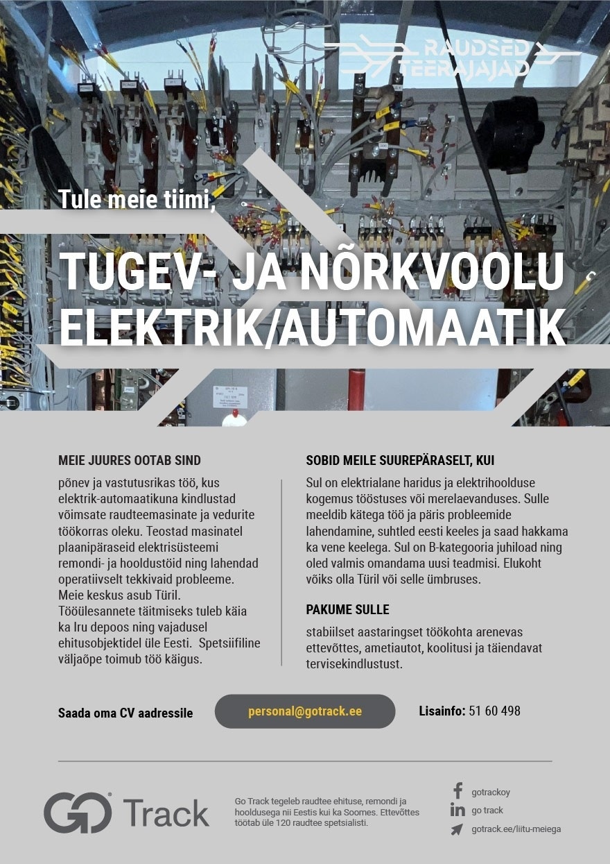 GoTrack OÜ Tugev- ja nõrkvoolu elektrik / automaatik