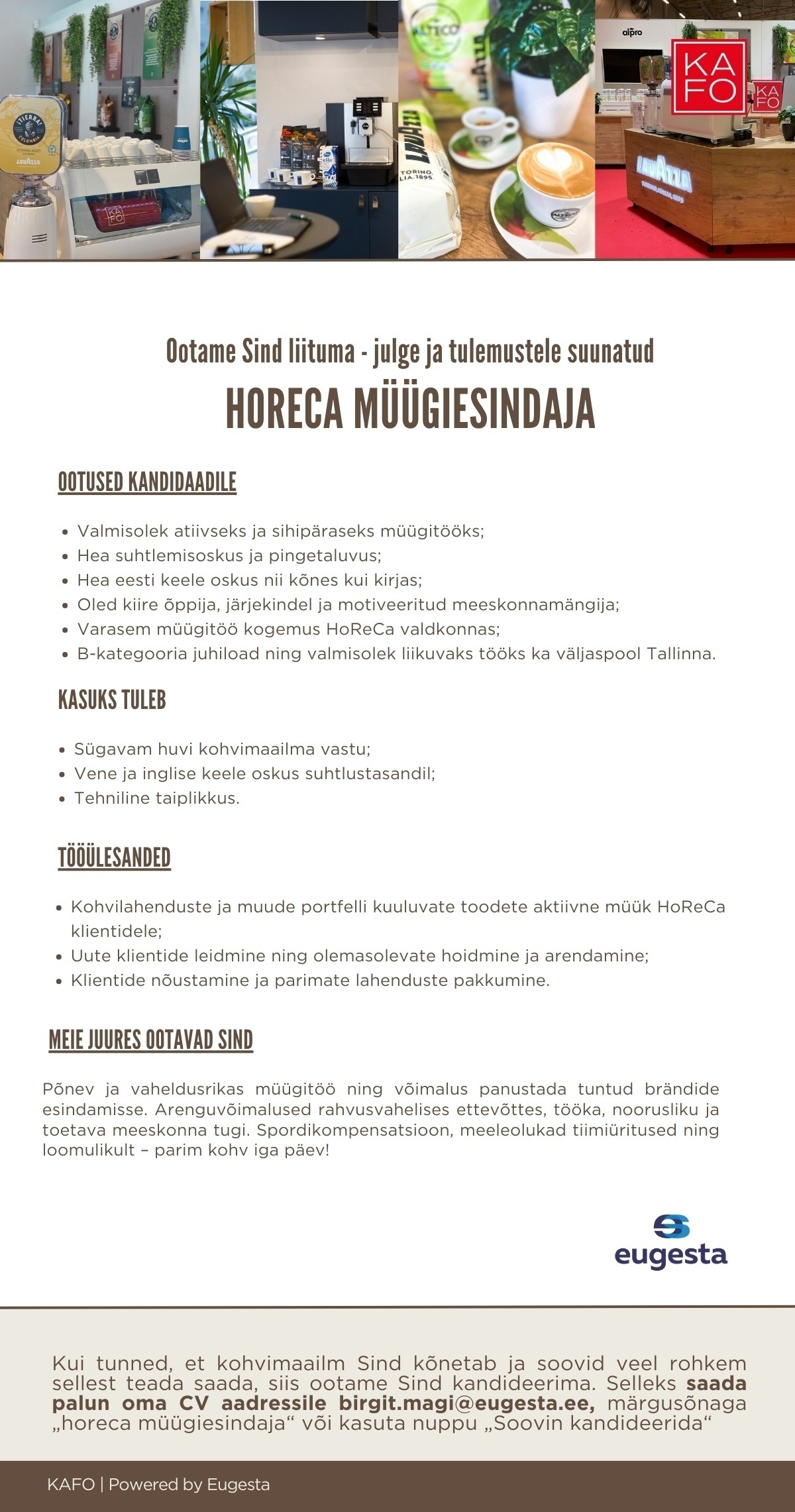 Eugesta Eesti OÜ HoReCa müügiesindaja