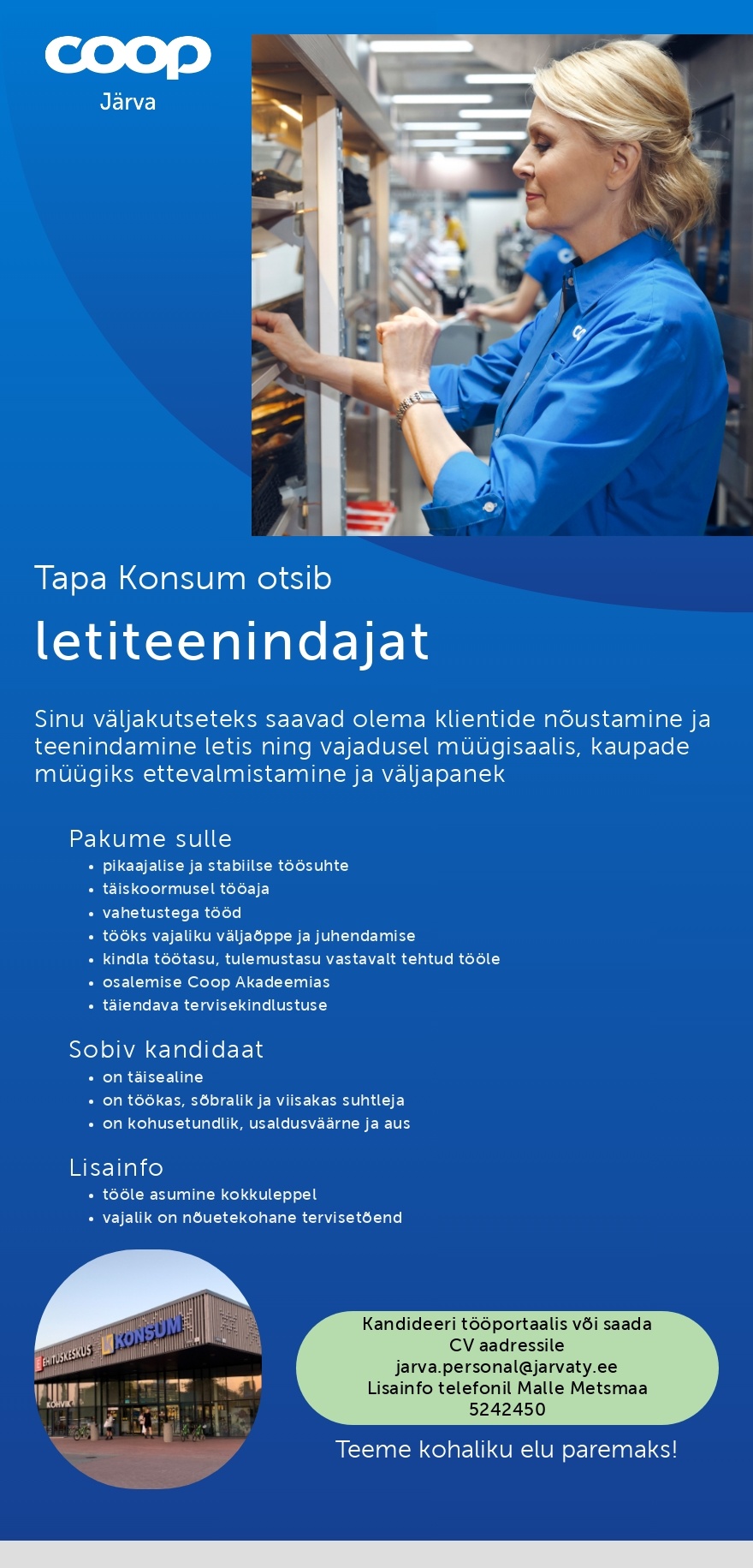 Coop Järva LETITEENINDAJA Tapa Konsum (Coop Järva)
