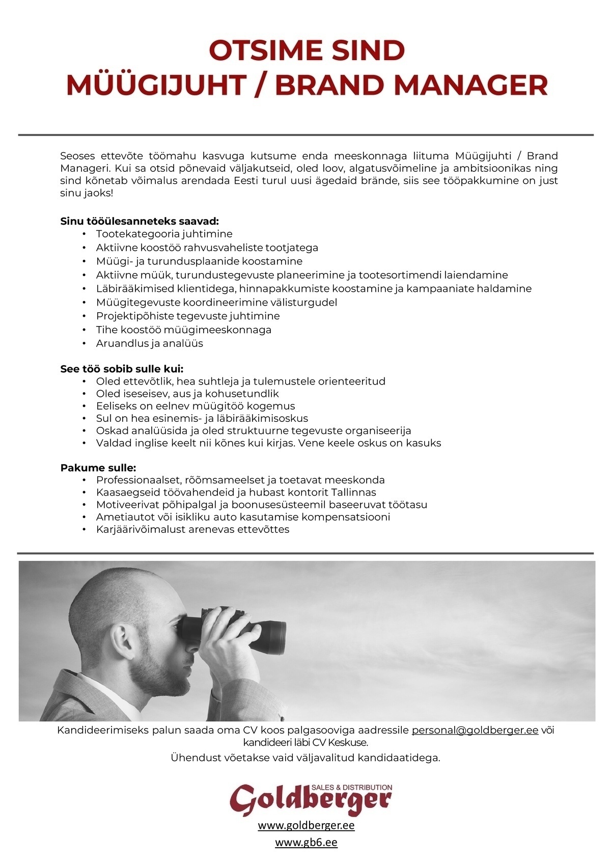 GOLDBERGER OÜ Müügijuht