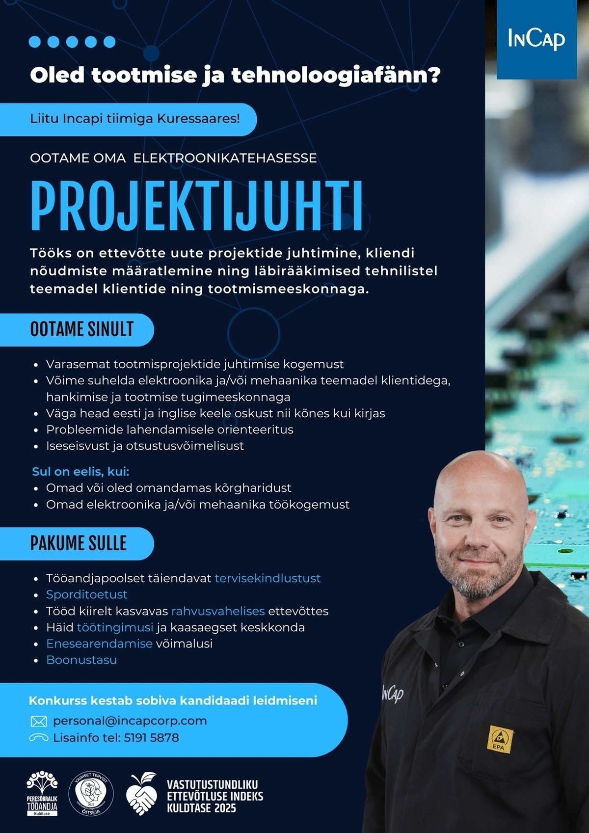 Incap Electronics Estonia OÜ Projektijuht