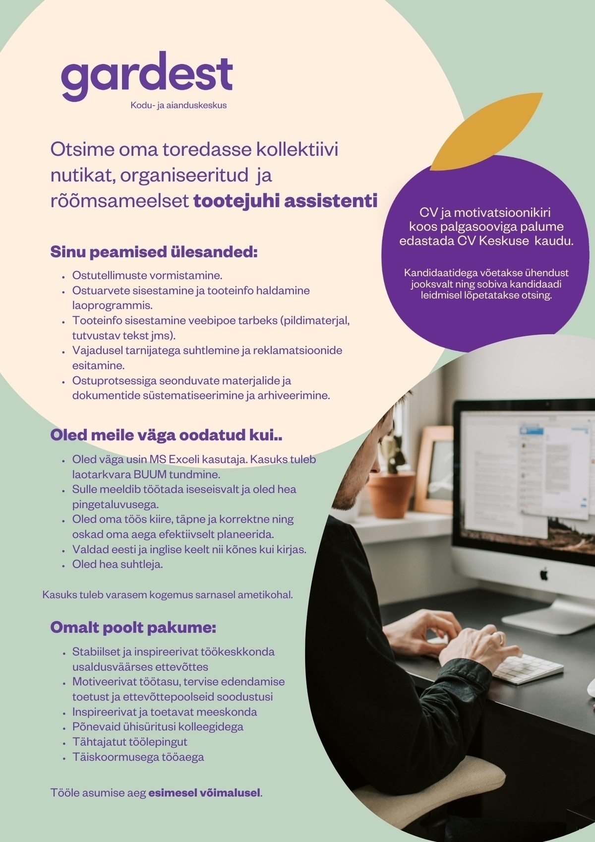 Gardest OÜ Tootejuhi assistent