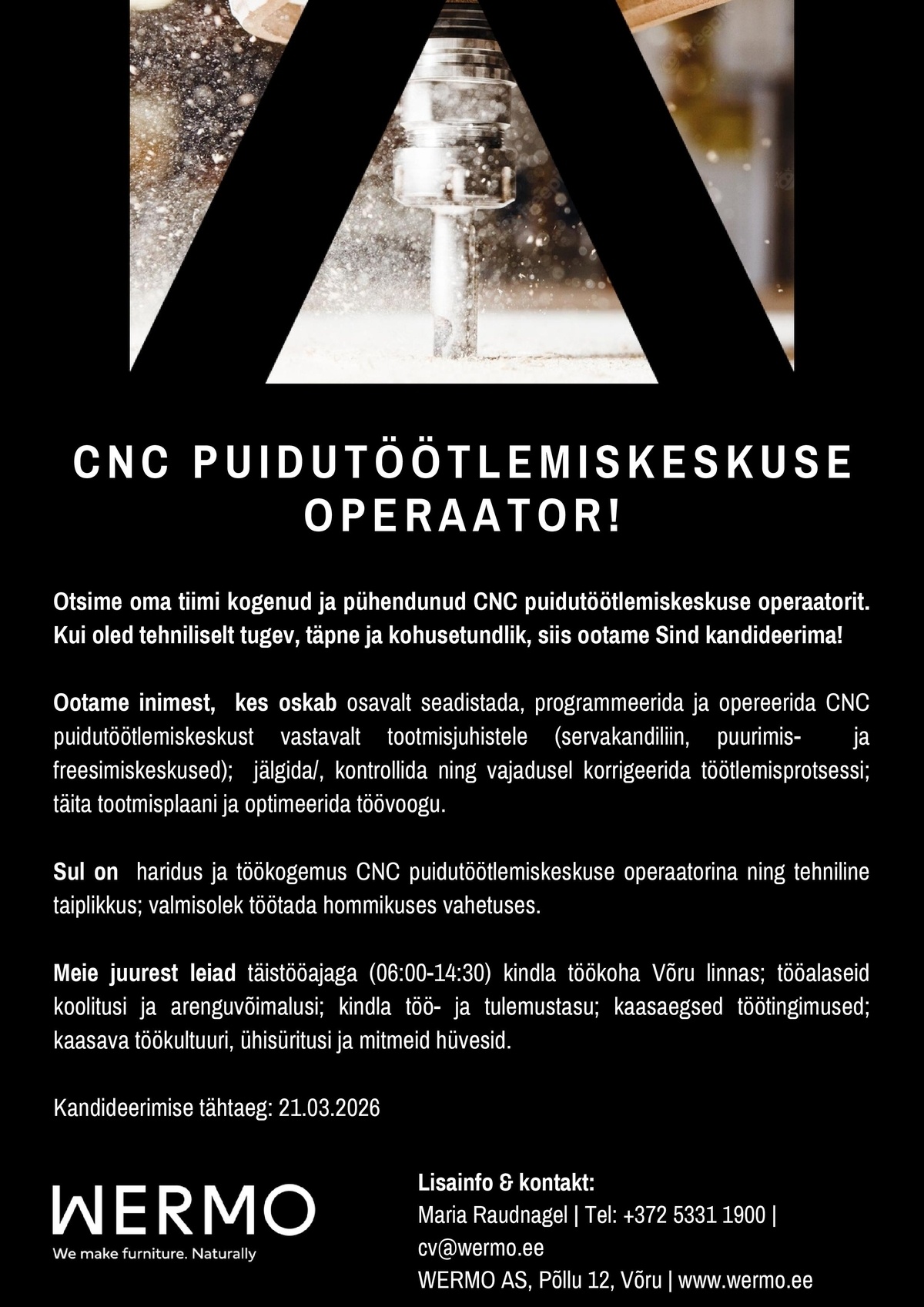 Wermo AS CNC-pingi operaator