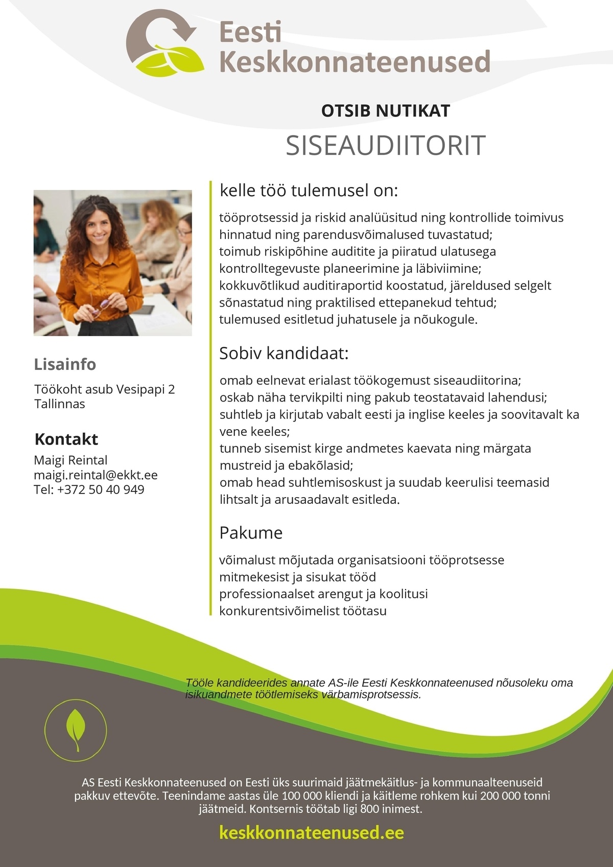 Eesti Keskkonnateenused AS Siseaudiitor