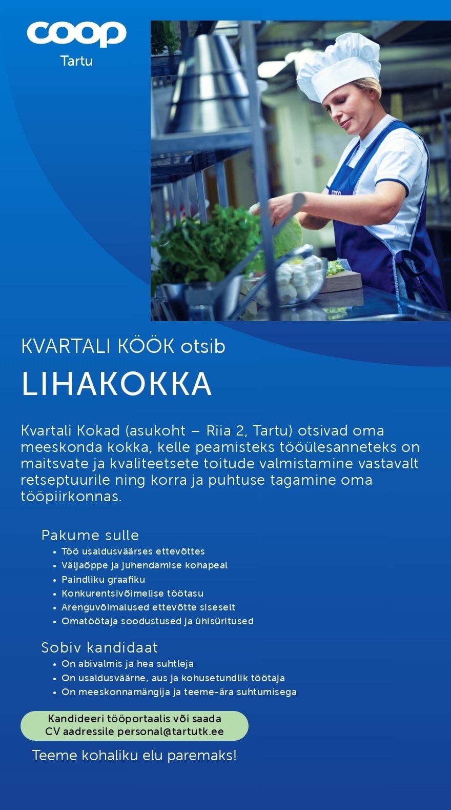 Tartu Tarbijate Kooperatiiv TÜH Lihakokk (Coop Tartu Kvartali köök)