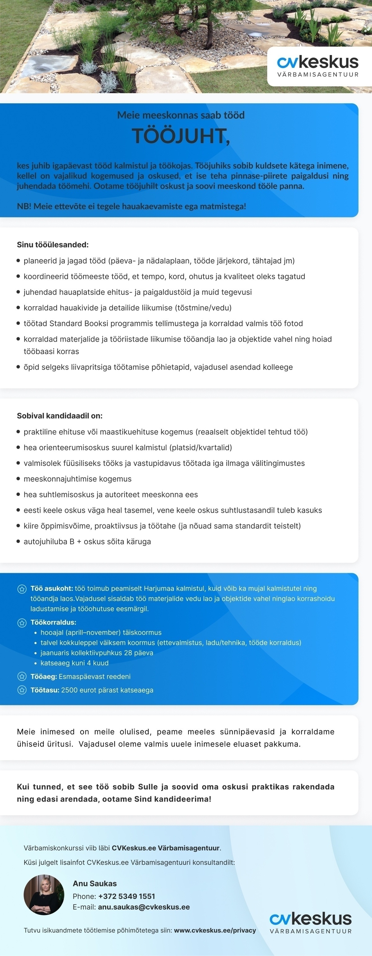 CVKeskus.ee Värbamisagentuur TÖÖJUHT