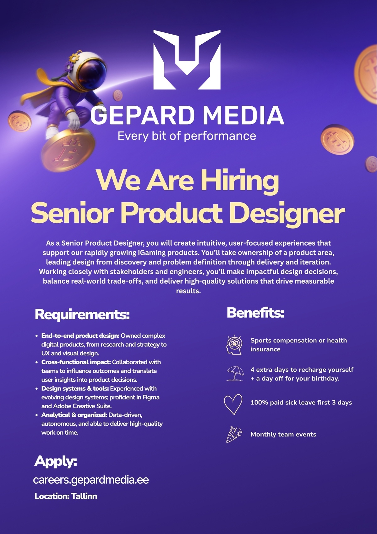 Gepard Media OÜ Senior Product Designer