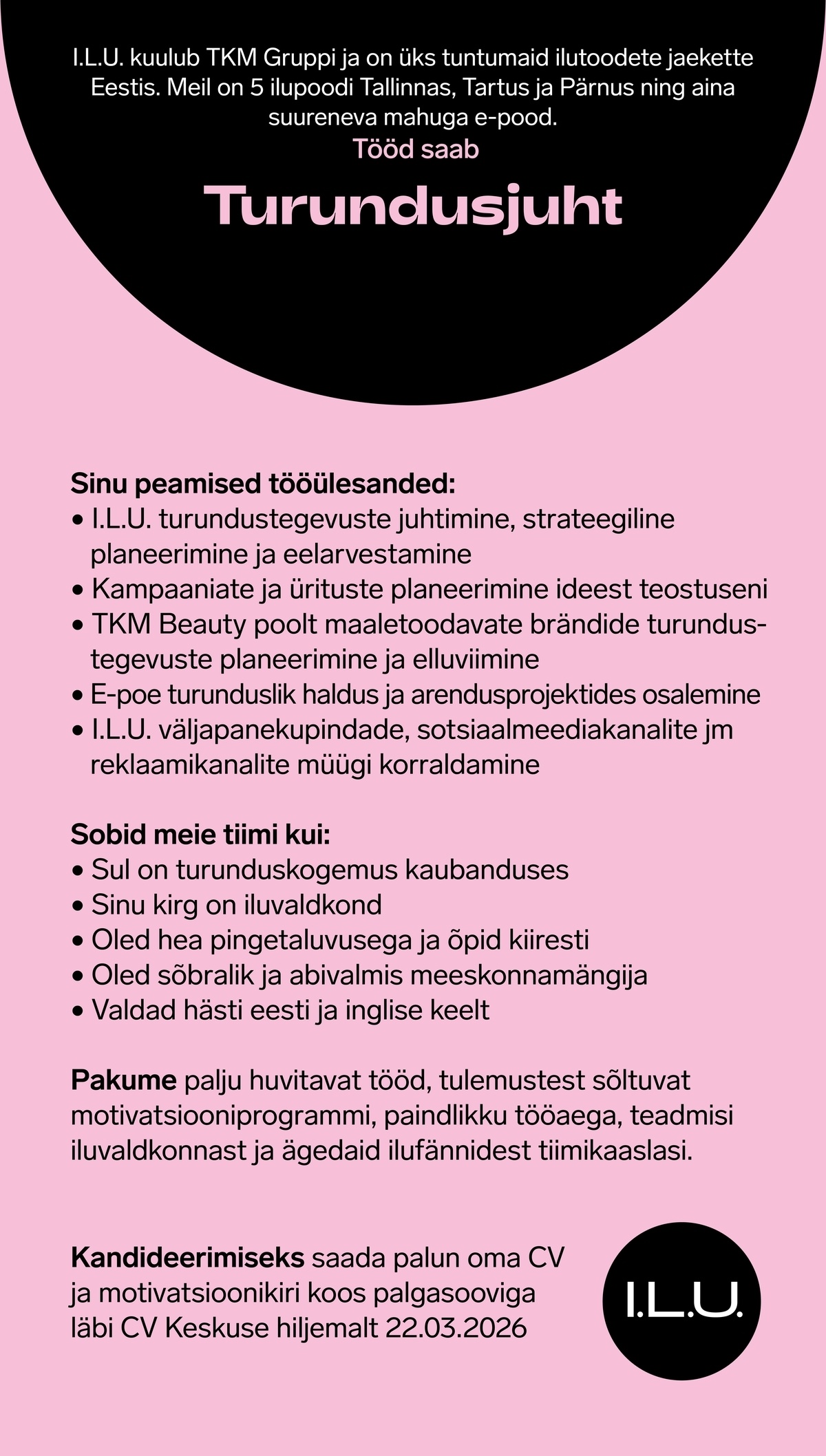 TKM BEAUTY EESTI OÜ Turundusjuht