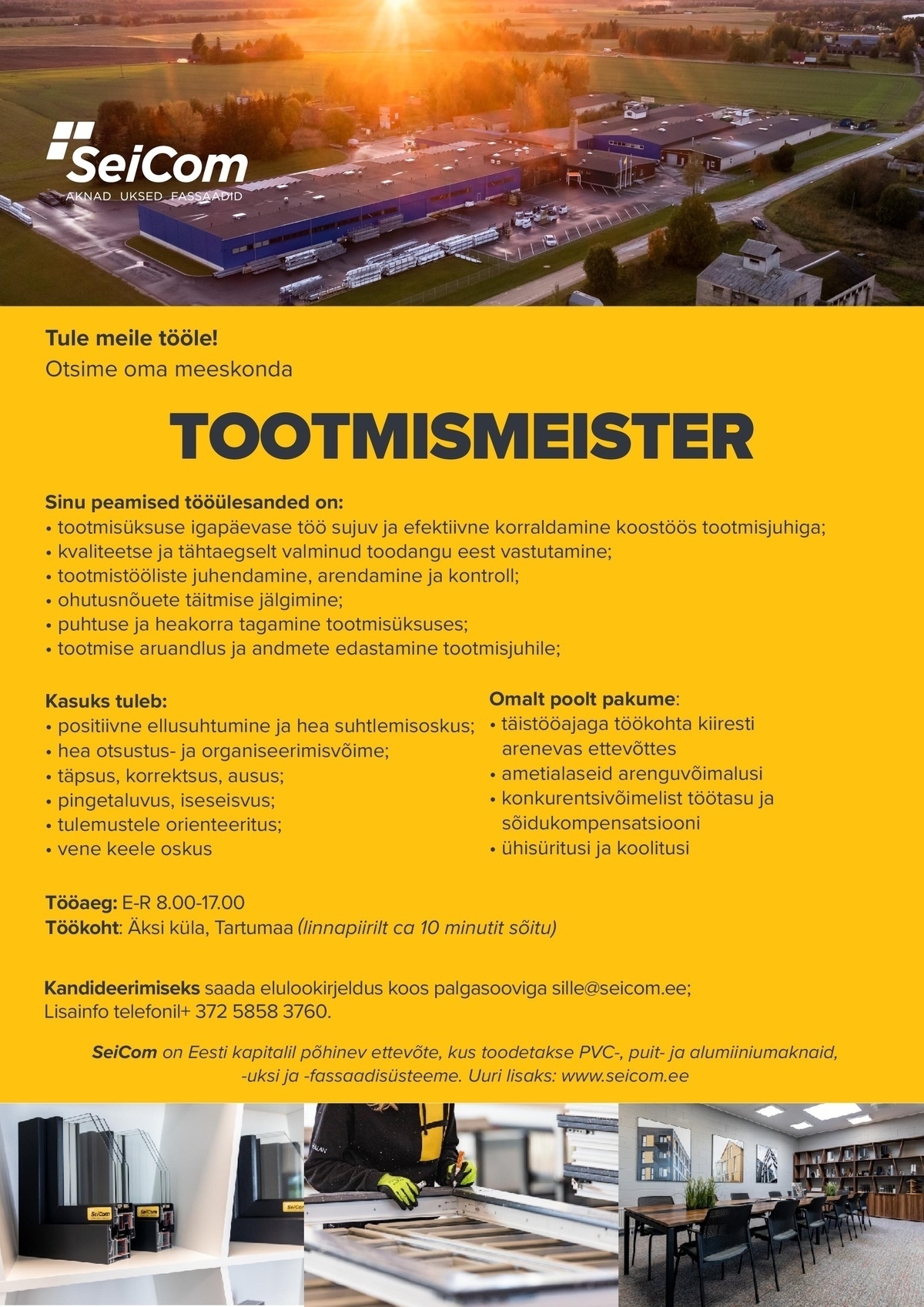 SEICOM OÜ Tootmismeister