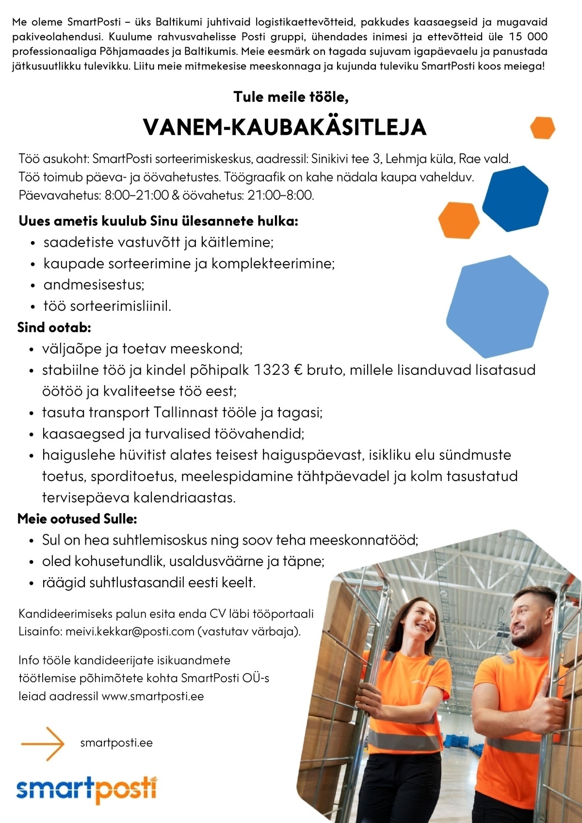 SmartPosti OÜ Vanem-kaubakäsitleja