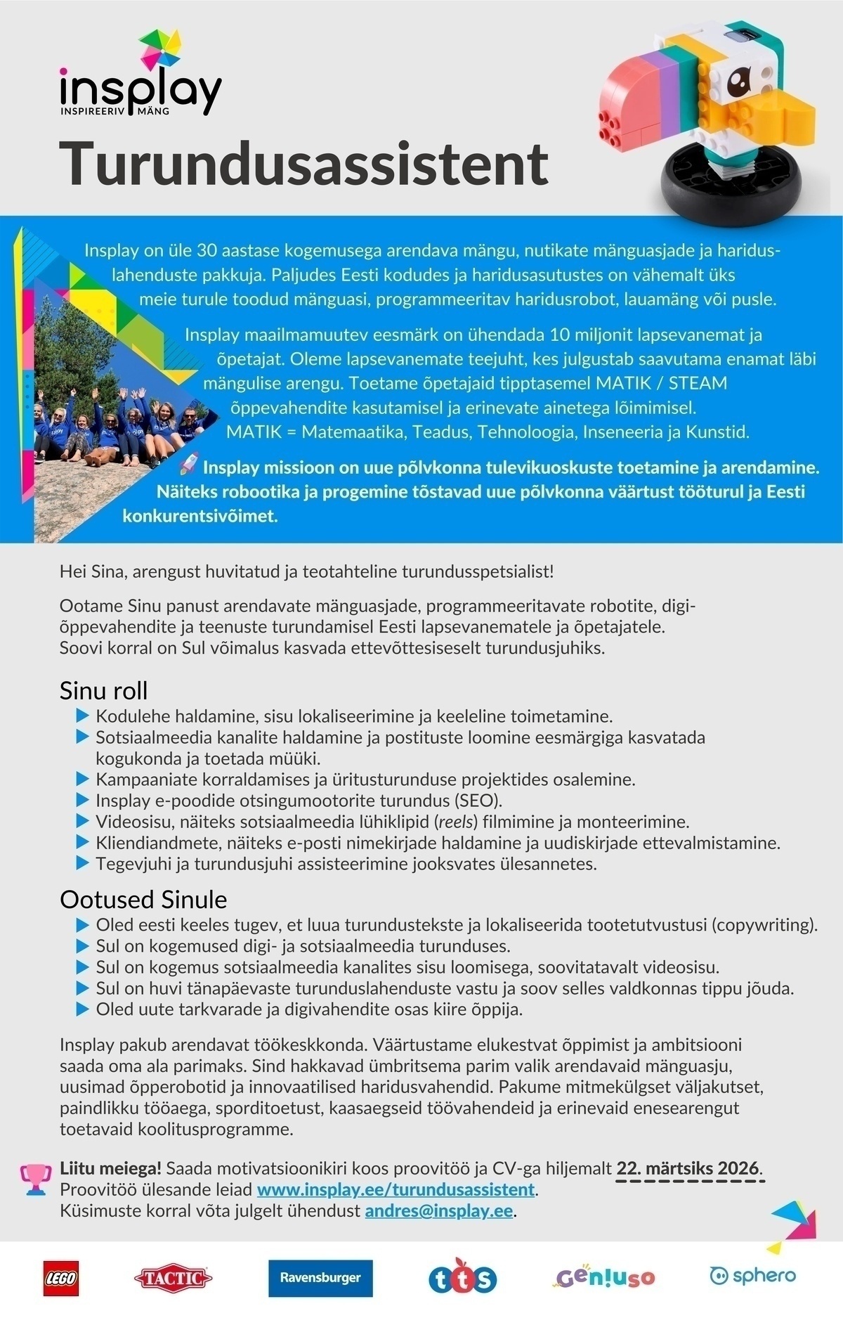 Insplay | Rekato OÜ Turundusassistent