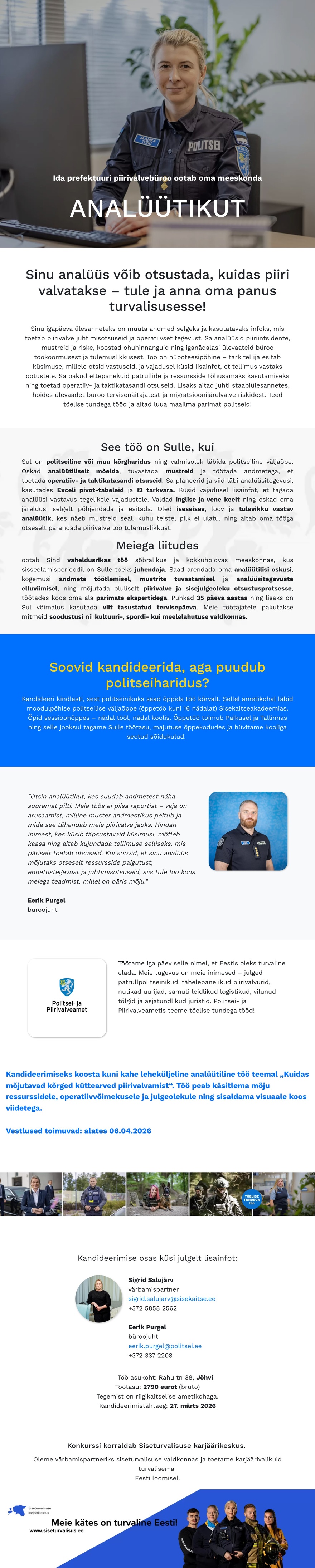 Siseturvalisuse karjäärikeskus Analüütik