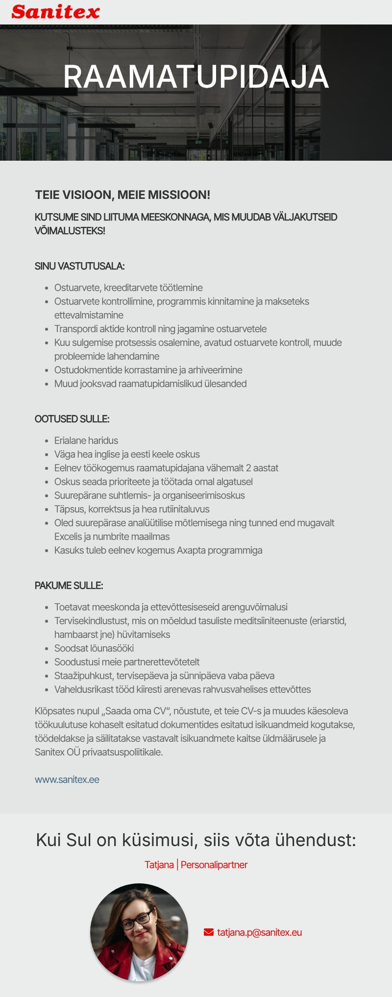 Sanitex OÜ Raamatupidaja