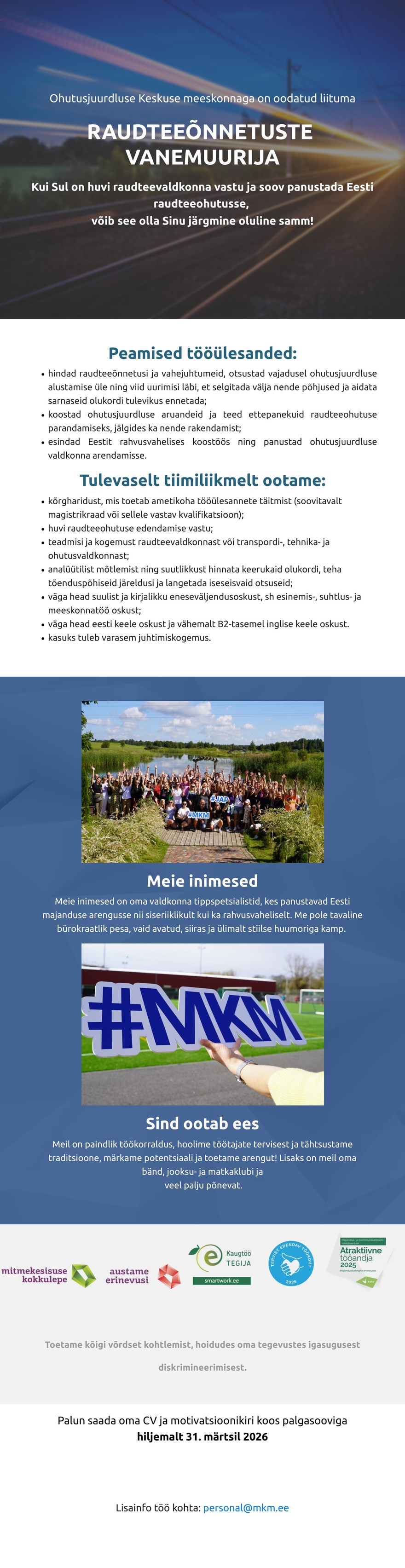 Majandus- ja kommunikatsiooniministeerium Raudteeõnnetuste vanemuurija