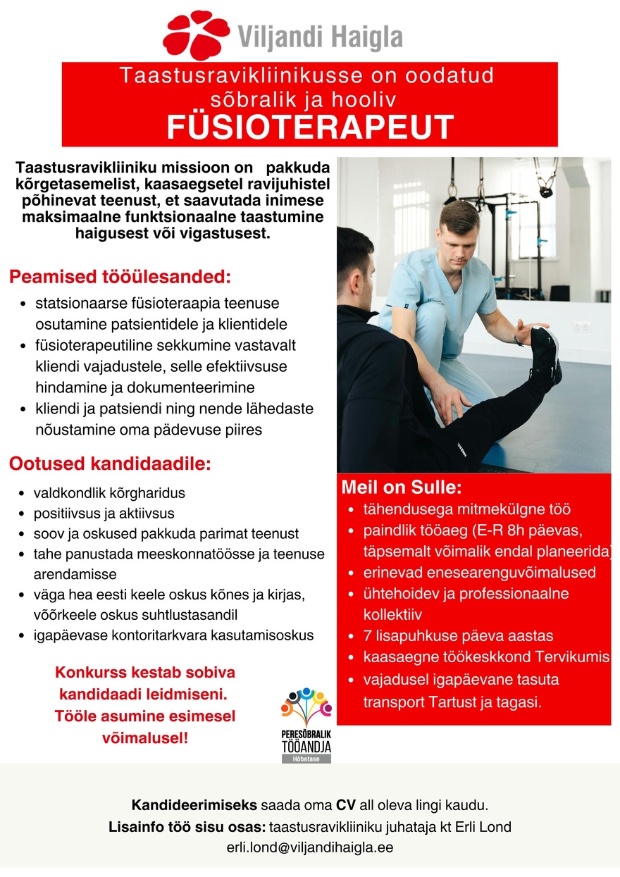 SA Viljandi Haigla Füsioterapeut