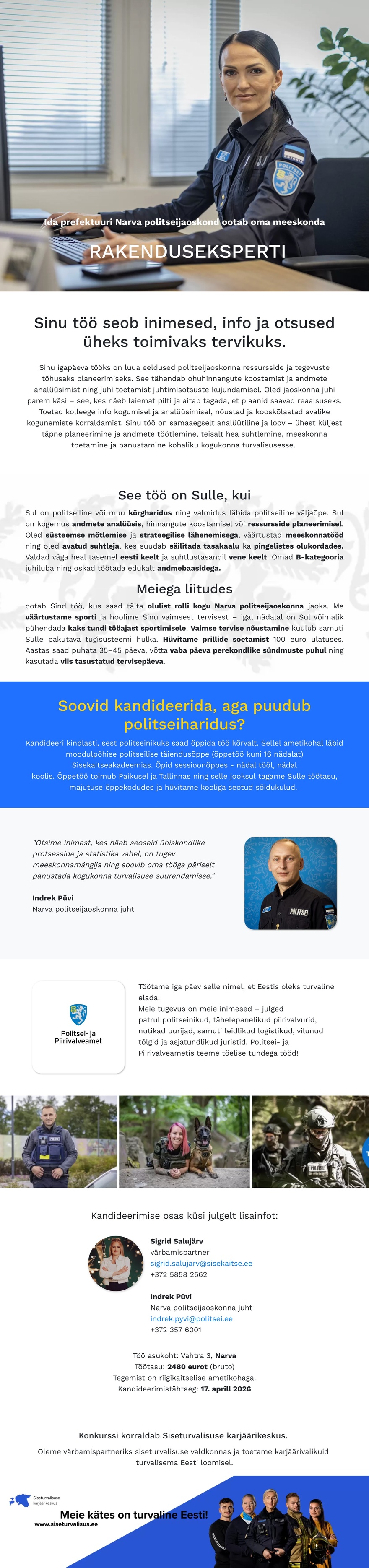 Siseturvalisuse karjäärikeskus Rakendusekspert