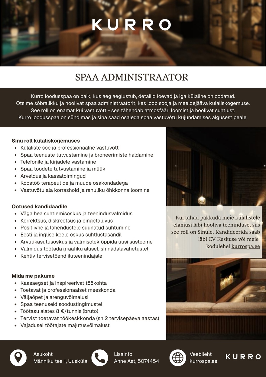 Loodusspaahotell OÜ Spaa administraator