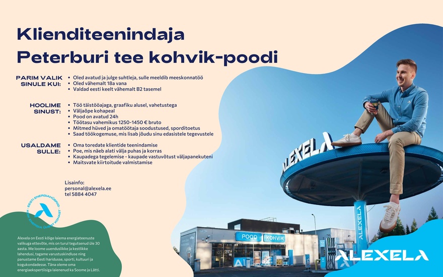 AS Alexela Klienditeenindaja Peterburi tee kohvik-poodi