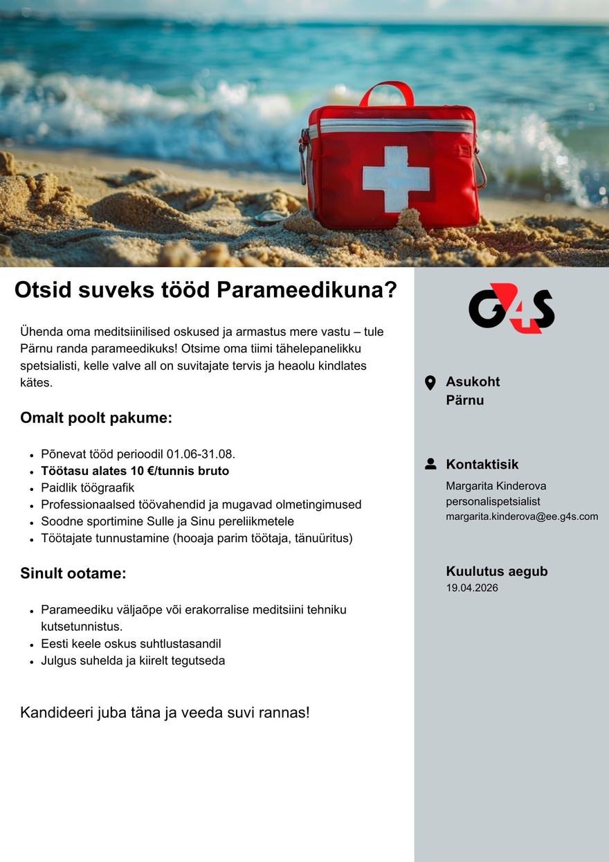 AS G4S Eesti Parameedik Pärnu rannas