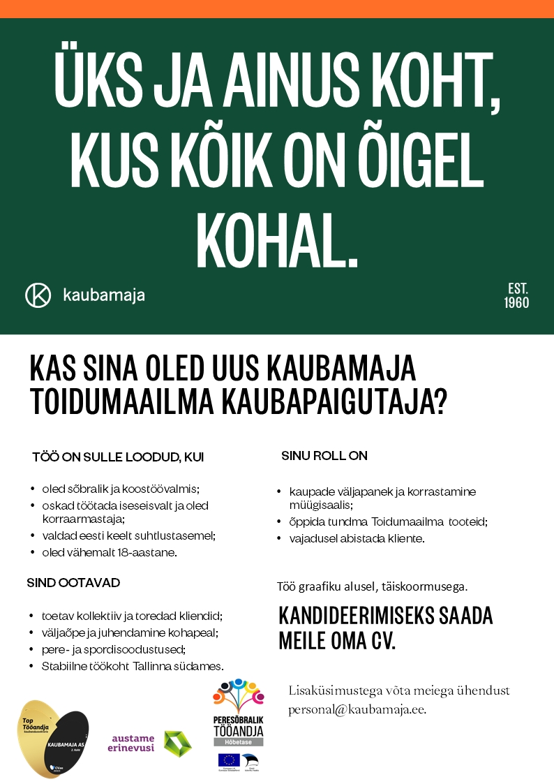 Kaubamaja Toidumaailma kaubapaigutaja