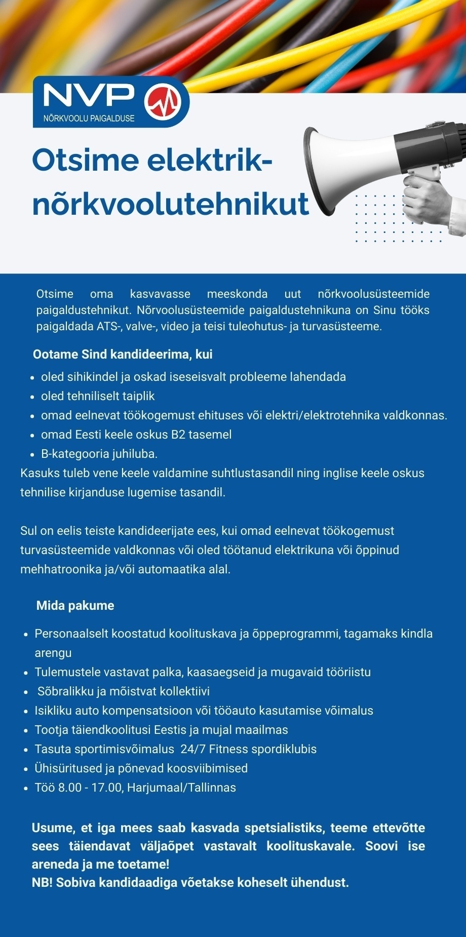 Nõrkvoolu Paigalduse OÜ Elektrik/nõrkvoolutehnik