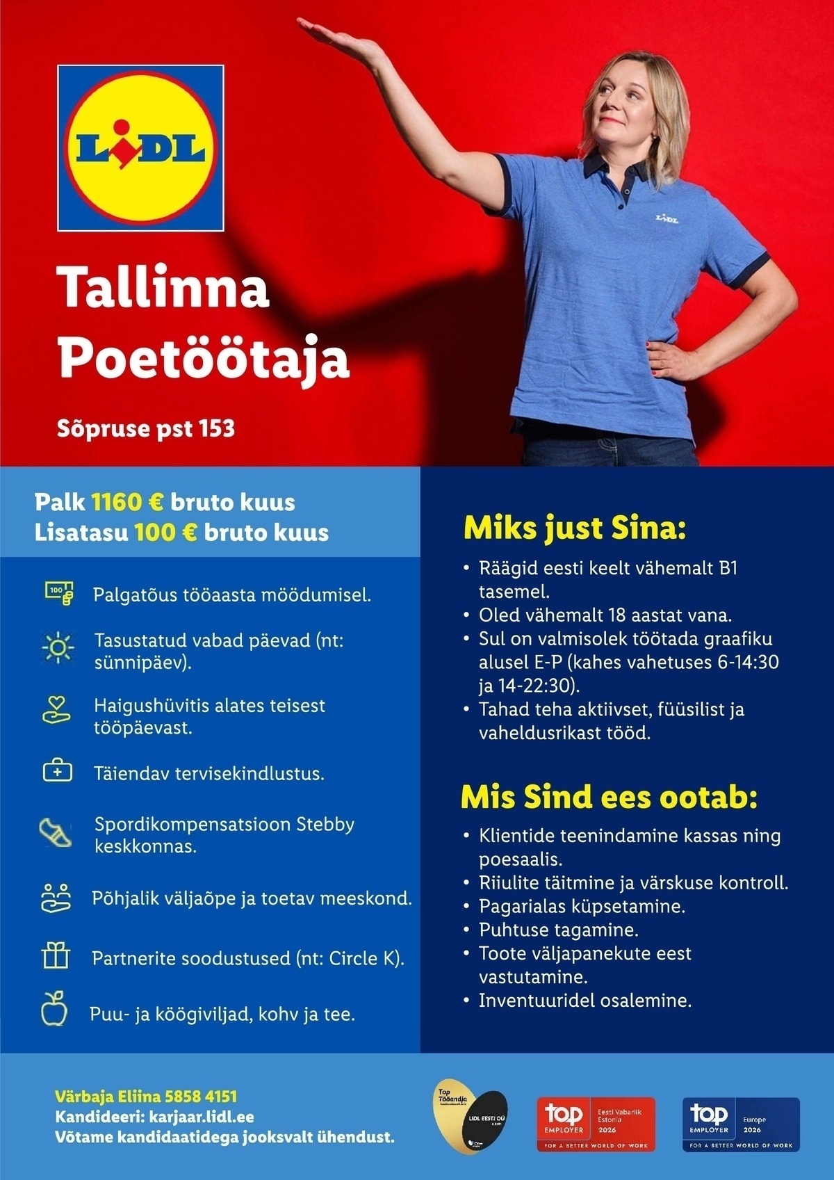Lidl Eesti OÜ Tallinna poetöötaja (Sõpruse pst 153, Tallinn)