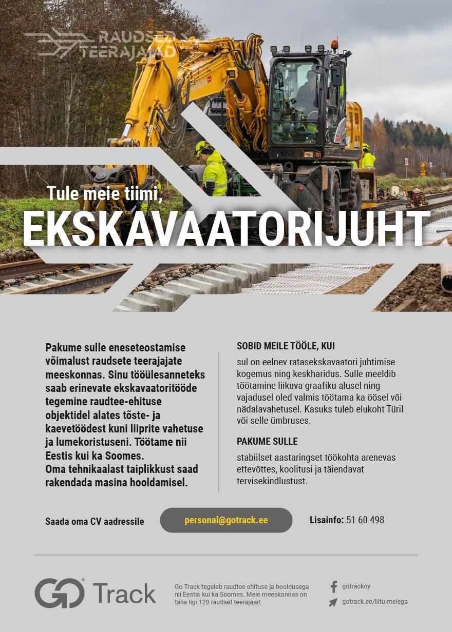 GoTrack OÜ Ekskavaatorijuht