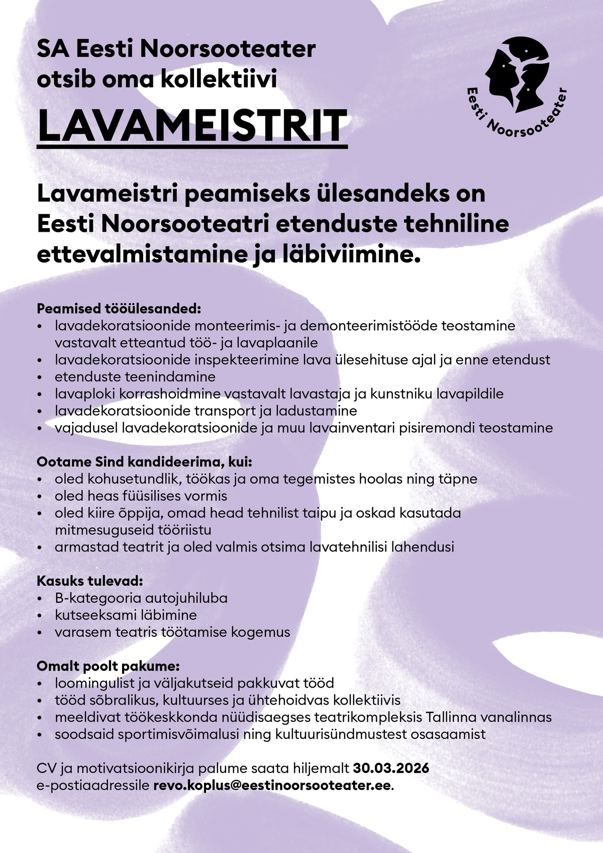 Sihtasutus Eesti Noorsooteater Lavameister