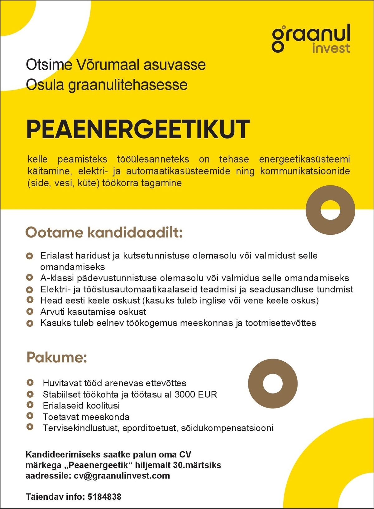 OSULA GRAANUL OÜ Peaenergeetik