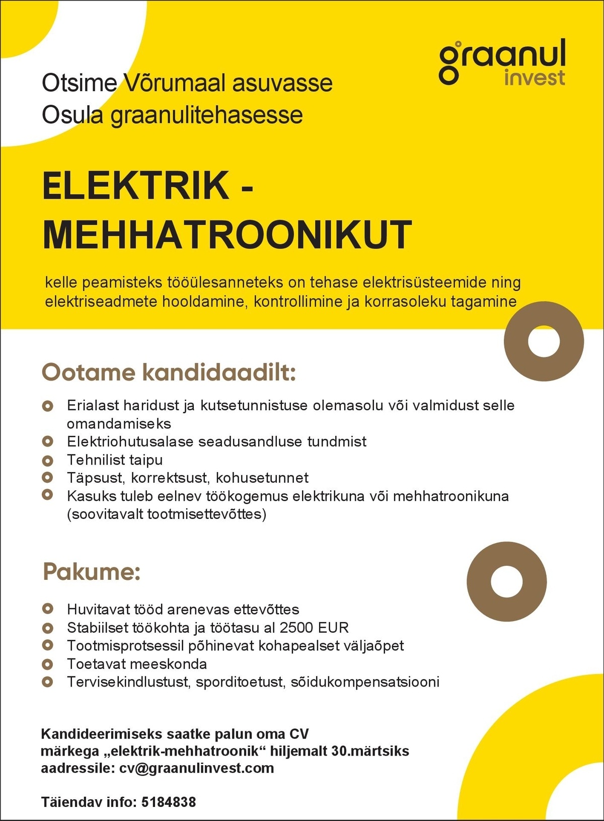 OSULA GRAANUL OÜ Elektrik-mehhatroonik