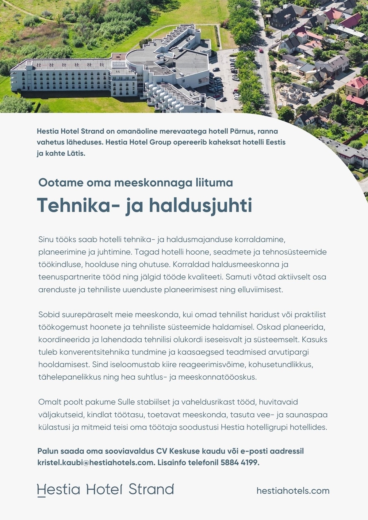 Hestia Hotel Strand Tehnika- ja haldusjuht