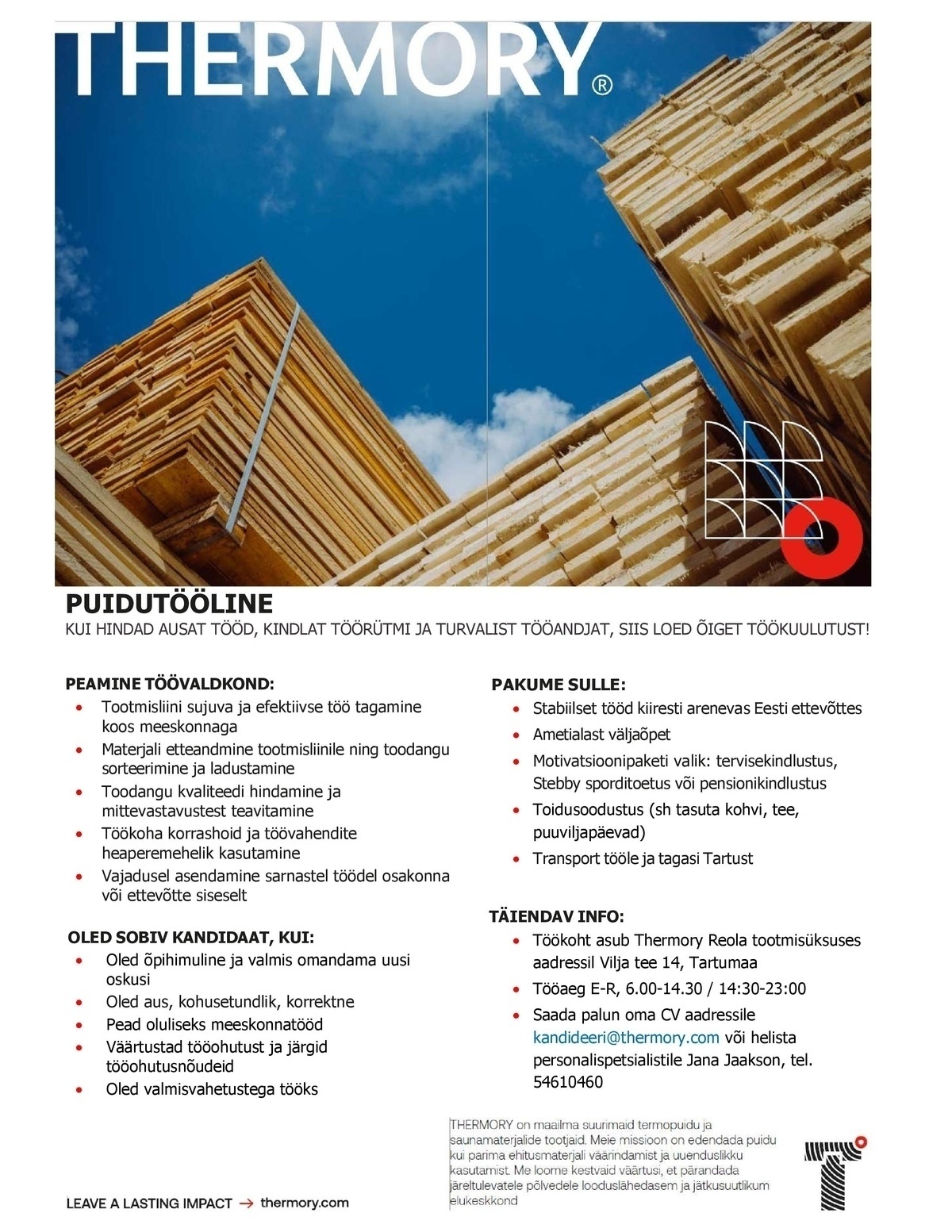 Thermory AS Puidutööline