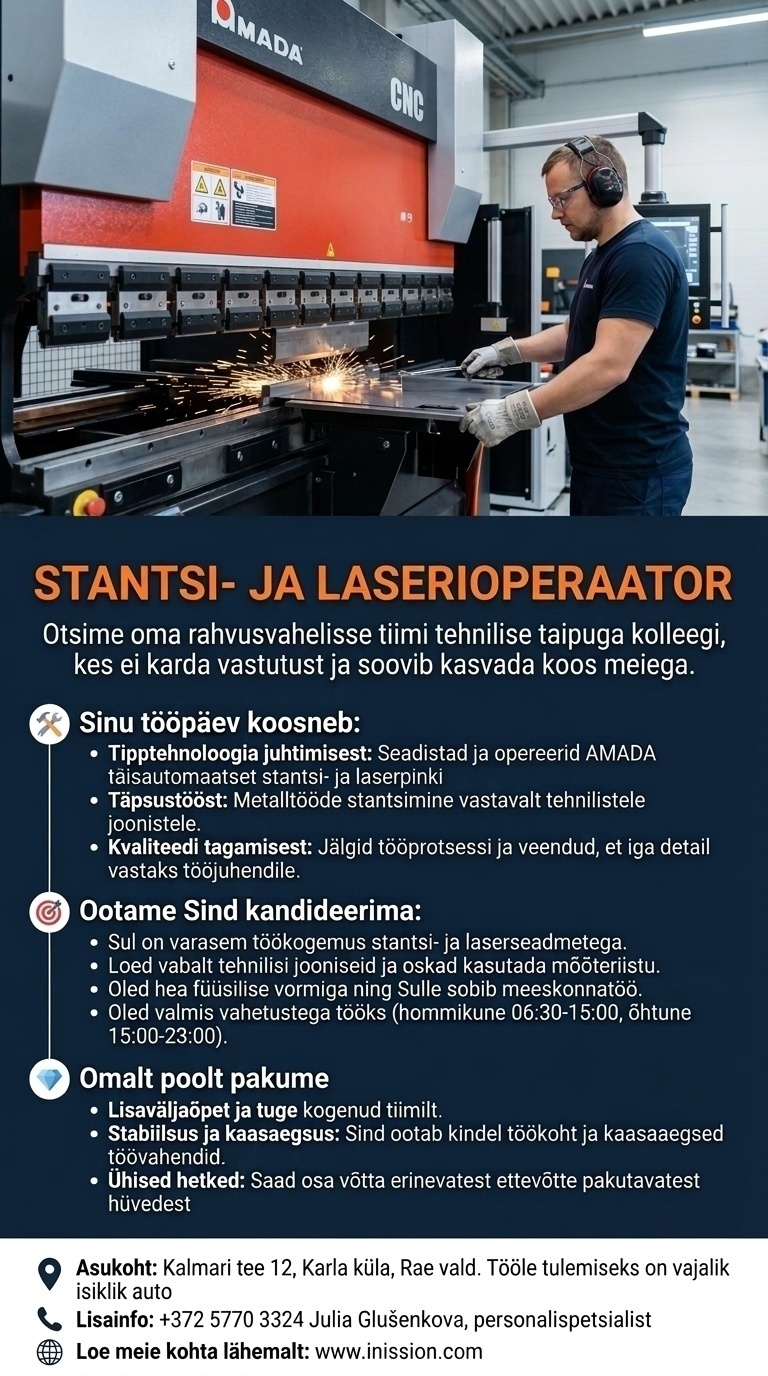 INISSION TALLINN OÜ Stantsi -ja laserioperaator