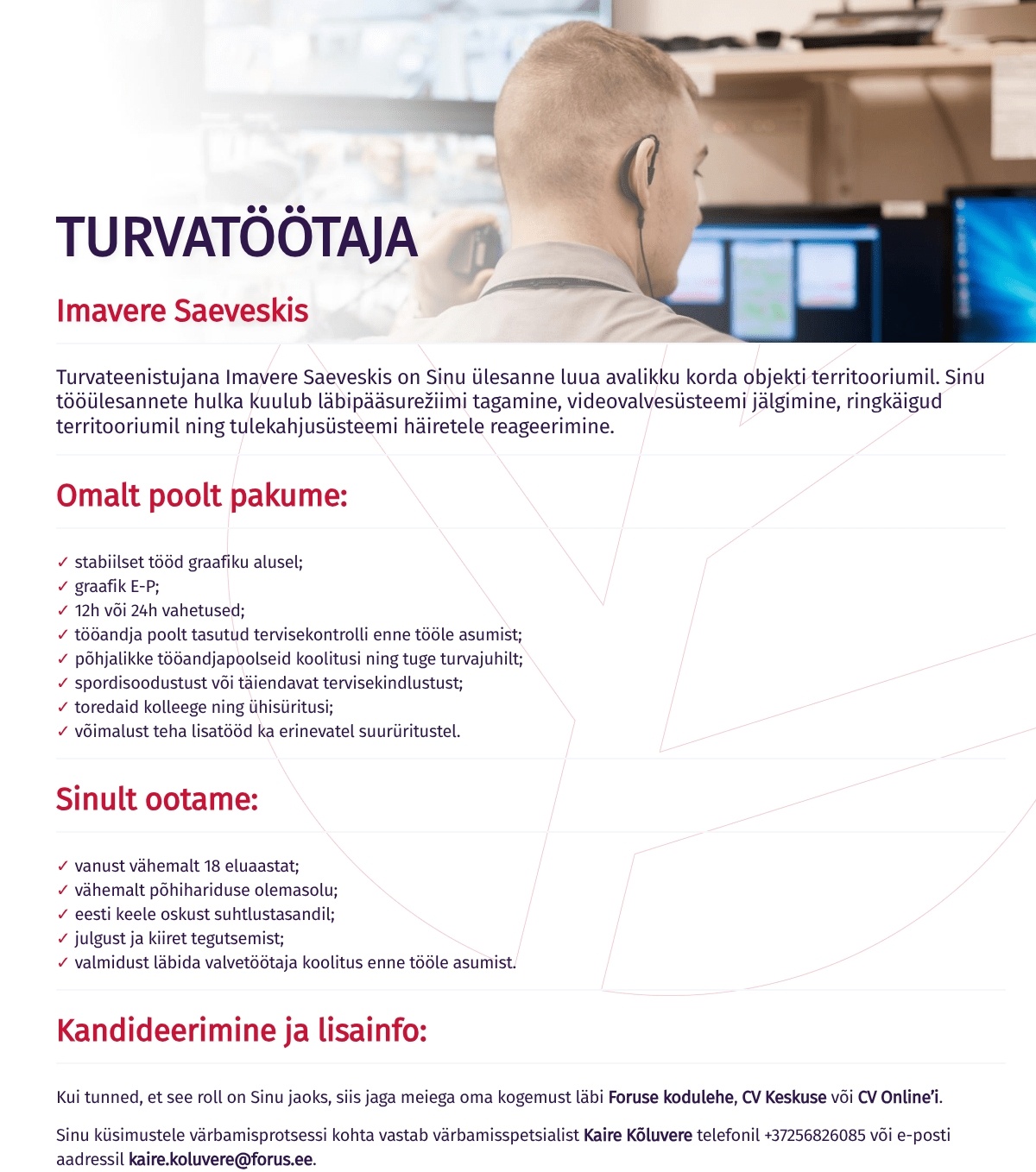Forus Security AS Turvatöötaja Imavere Saeveskis