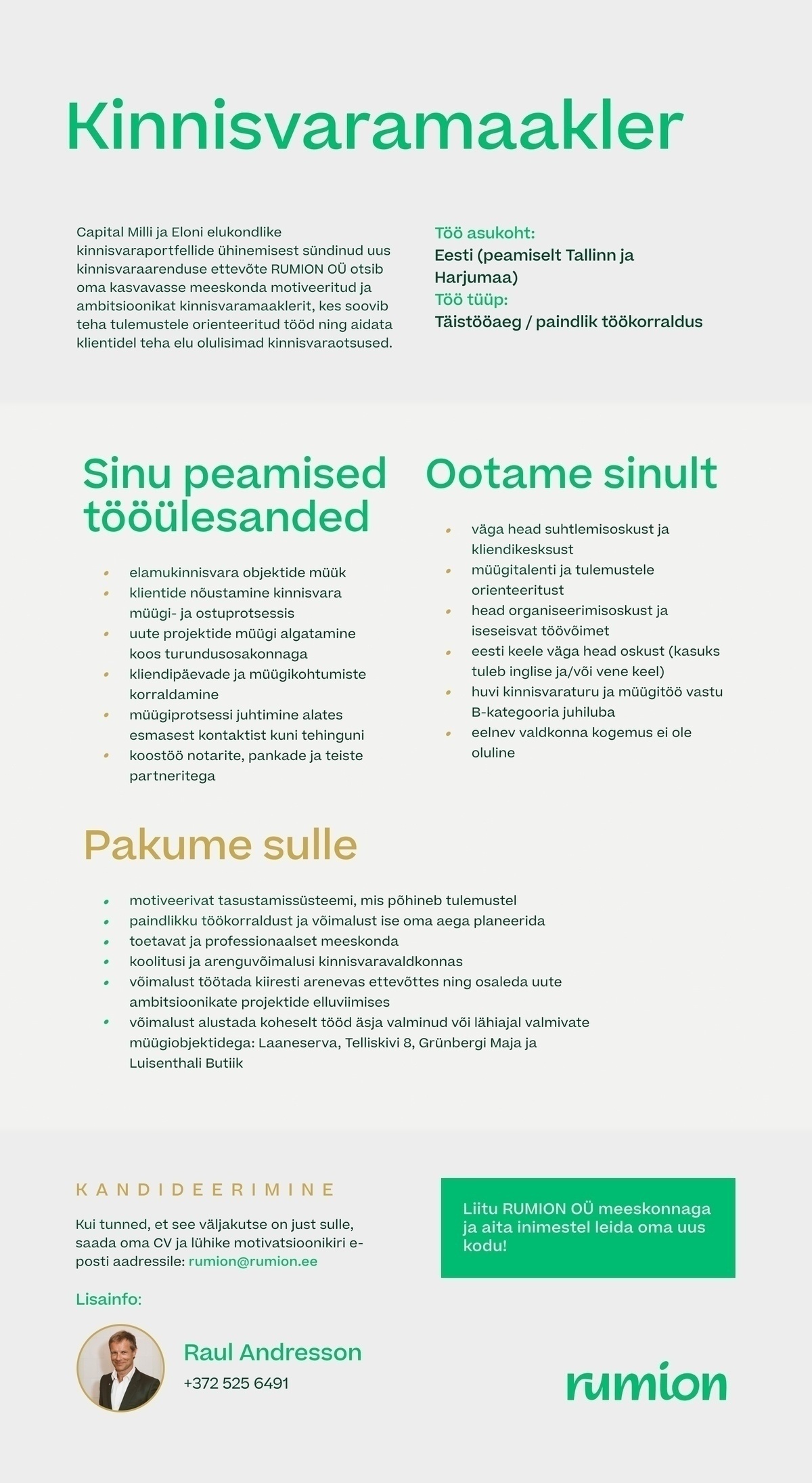 Rumion OÜ Kinnisvaramaakler